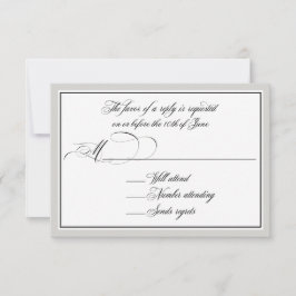 Elegante Script-Schnörkel mit beliebiger Farbgrenz RSVP Karte