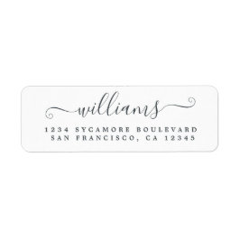 Elegante Script-Schwarz-weiße Rücksendeadresse