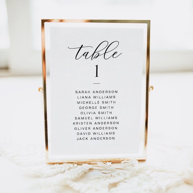 Elegante Script Seating Chart Card Karte (Von Creator hochgeladen)