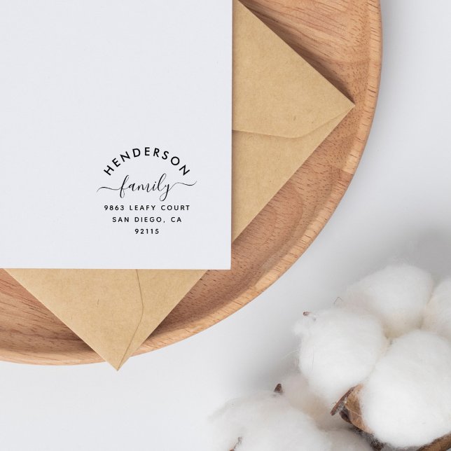 Elegante Script Simple Family Rücksendeadresse Permastempel (Von Creator hochgeladen)