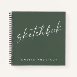 Elegante Script Sketchbook Personalisiert Name Gre Notizbuch