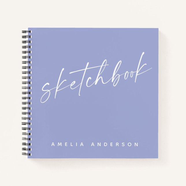 Elegante Script Sketchbook Personalisiert Name Lil Notizbuch (Vorderseite)