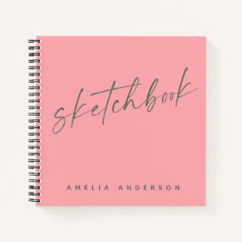 Elegante Script Sketchbook Personalisiert Name Pin Notizbuch
