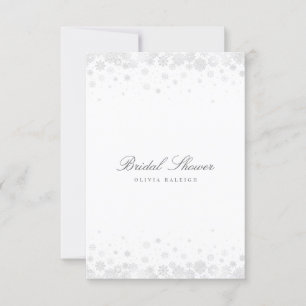 Elegante Script Snowflakes Bridal Dusche Einladung