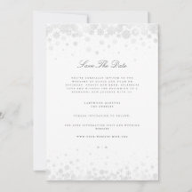 Elegante Script Snowflakes Save the Date Karte