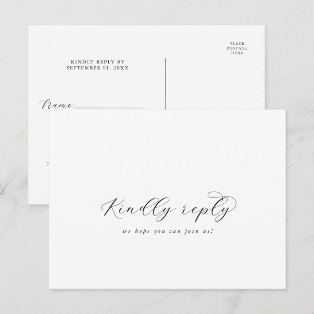 Elegante Script Song Request UAWG Postcard Einladungspostkarte (Vorne/Hinten)