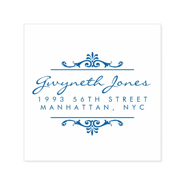 Elegante Script & Stylish Ornaments Rücksendeadres Permastempel (Design)