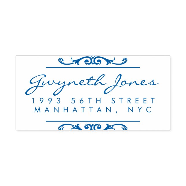 Elegante Script & Stylish Ornaments Rücksendeadres Permastempel (Design)