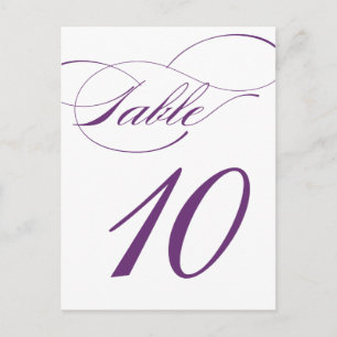 Elegante Script-Tischnummer Postcard   Lila 520C Postkarte