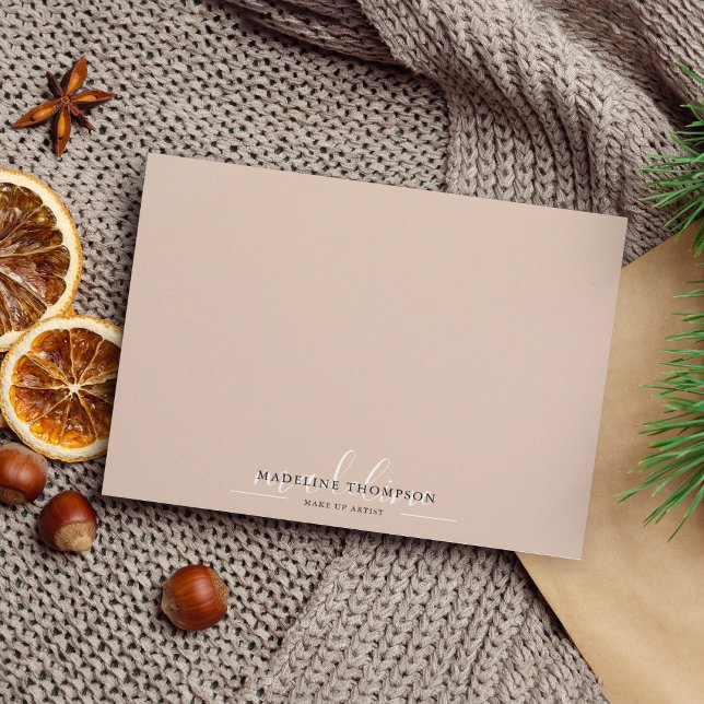 Elegante Script Typografie Boho Beige Note Card Mitteilungskarte (Von Creator hochgeladen)