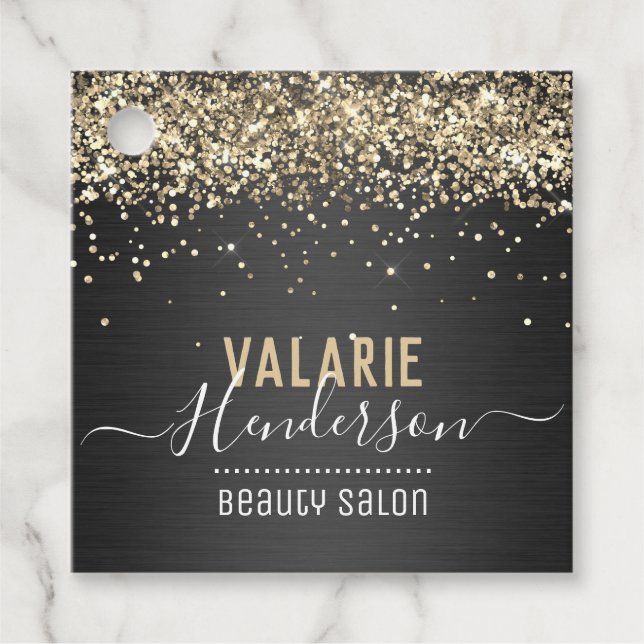 Elegante Script Typografie Brushed Metal Geschenkanhänger (Vorderseite)