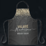 Elegante Script Typografie Brushed Metal Schürze<br><div class="desc">Elegantes und minimales Design der Visitenkarte. Der gesamte Text ist einstellbar. Eleganter Glitzer / gebürstetes Metall und Typografie Vorlage. Ideal für alle Geschäftsarten. Geeignet für Haarstylisten,  Salons,  Grafikdesign,  Florist,  echtes Anwesen und viele weitere Unternehmensideen.</div>