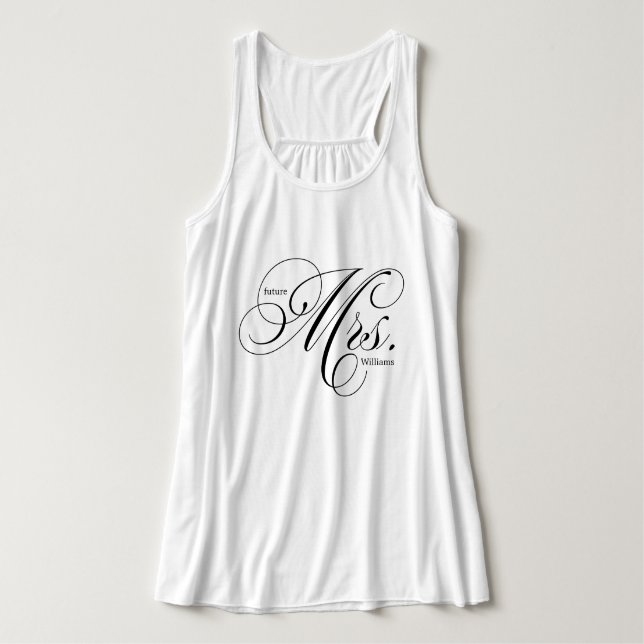 Elegante Script Typografie "Future Mrs." Tank Top (Design Vorderseite)