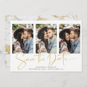 Elegante Script Typografie Gold-Marmor Save The Date