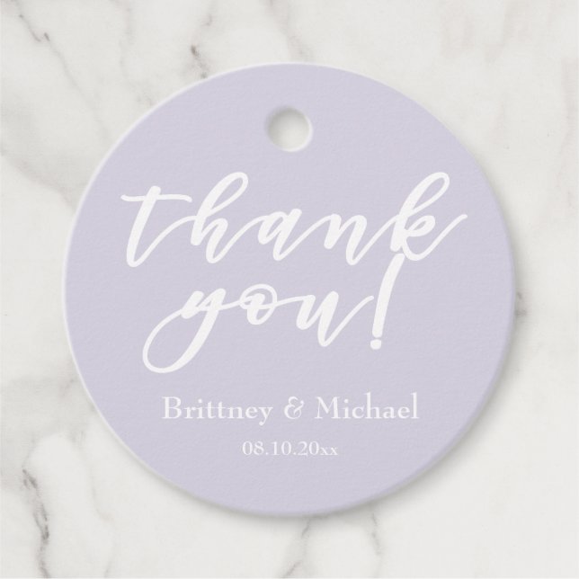 Elegante Script Typografie | Lavender Vielen Dank Geschenkanhänger (Vorderseite)
