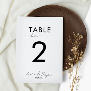 Elegante Script Typografy Wedding Tischnummer