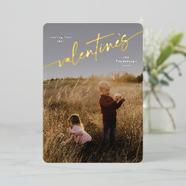 Elegante Script Valentine's Day Foto Card Folien Feiertagskarte