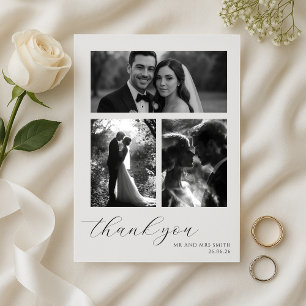Elegante Script Wedding Dankeschön Card Dankeskarte