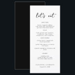 Elegante Script Wedding Dinner Menu Card Menükarte<br><div class="desc">Elegante Script Wedding Dinner Menu Card</div>