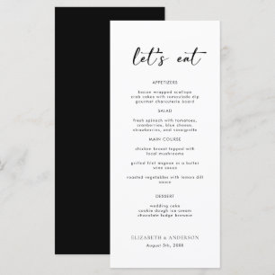 Elegante Script Wedding Dinner Menu Card Menükarte