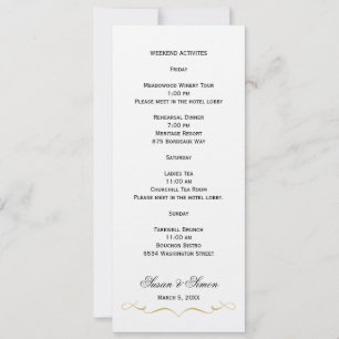 Elegante Script Wedding Information Card - Gold Einladung
