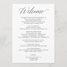 Elegante Script Wedding Itinerary - Begrüßung Programm