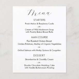 Elegante Script Wedding Menu Card Flyer
