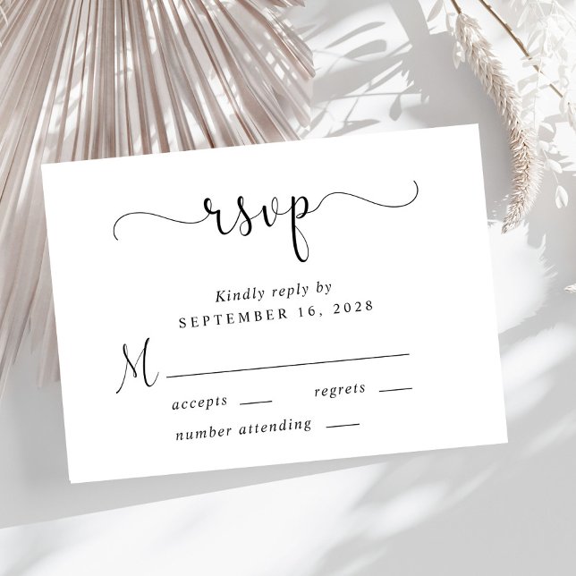 Elegante Script Wedding RSVP Karte (Von Creator hochgeladen)