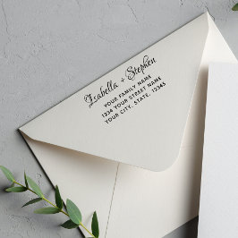 Elegante Script Wedding Rücksendeadresse Permastempel