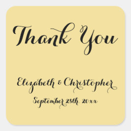 Elegante Script Wedding Vielen Dank für Ihr Intere Quadratischer Aufkleber
