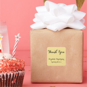 Elegante Script Wedding Vielen Dank für Ihr Intere Quadratischer Aufkleber