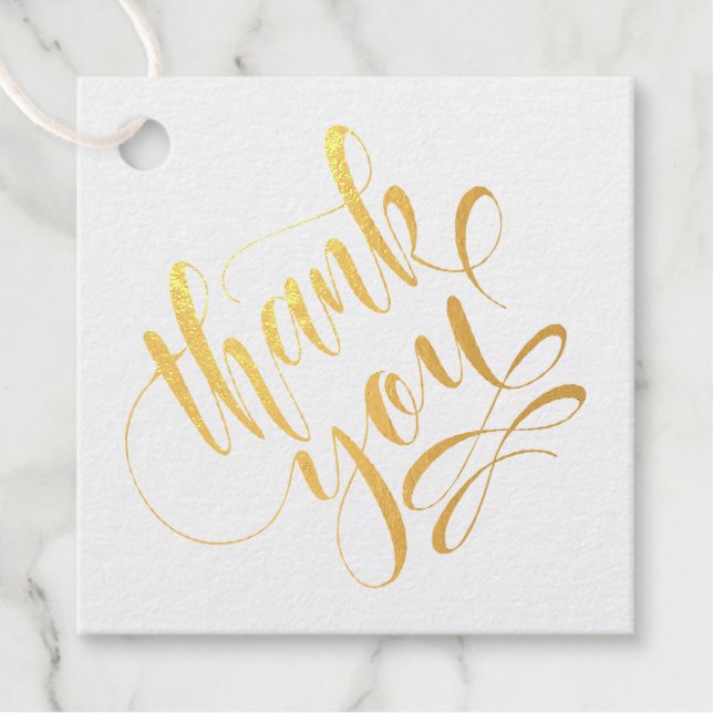 Elegante Script Wedding Vielen Dank Geschenkanhänger (Vorderseite)