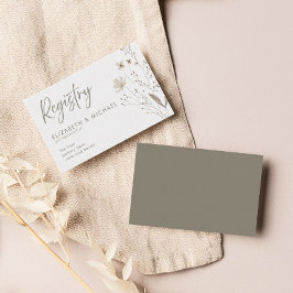 Elegante Script-Wildblume Hochzeitregister | Begleitkarte