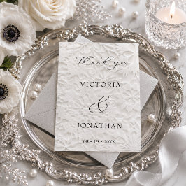 Elegante Script Winter Wedding Dankeskarte