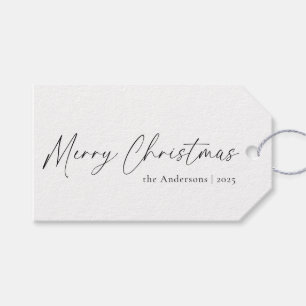 Elegante Script zeitgenössisch frohe Weihnachten Geschenkanhänger