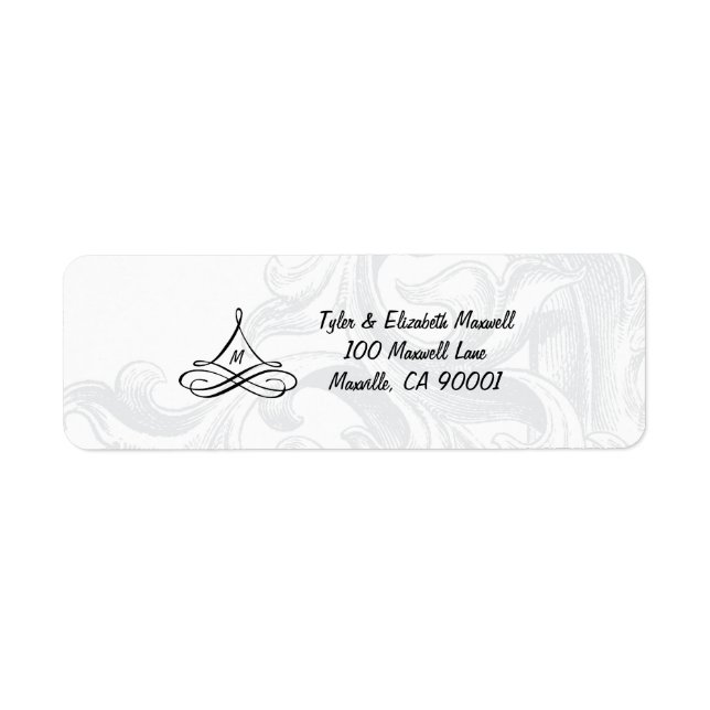 Elegante Scroll Address Labels (Vorne)