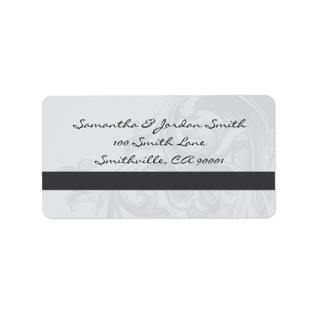 Elegante Scroll Address Labels Adressaufkleber (Vorne)