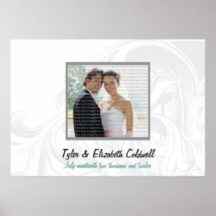 Elegante Scroll Hochzeitsstimmung Foto Poster