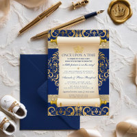 Elegante Scroll Prince Baby Shower Einladung