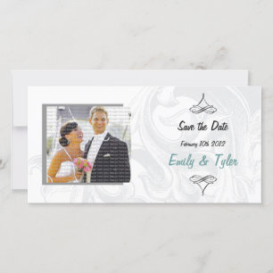 Elegante Scroll Wedding Save the Date Fotokarten