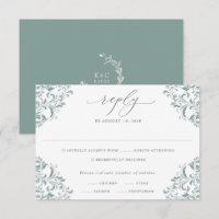 Elegante Sea Green Vintag Classic Wedding