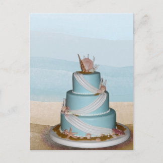 Elegante Sea Muschel Hochzeitstorte Postkarte