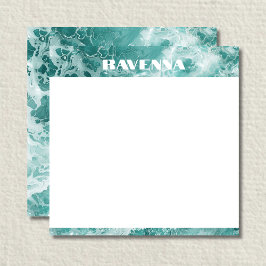 Elegante Seafoam-Silber-Streifen Hochzeit mit indi Mitteilungskarte