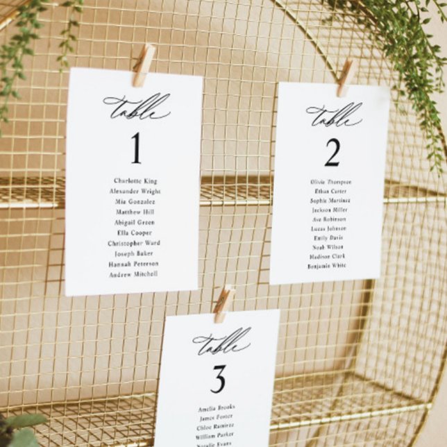 Elegante Seating Chart Cards Einladung (Von Creator hochgeladen)