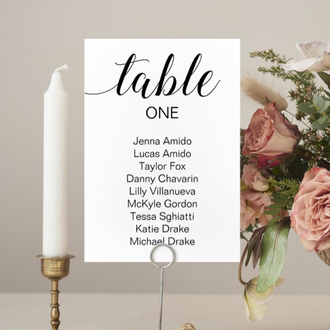 Elegante Seating Chart Cards Tischnummer (Von Creator hochgeladen)