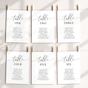 Elegante Seating Tischnummer Chart Cards