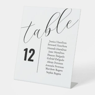 Elegante Seating Tischnummer Chart Cards Sockelschild