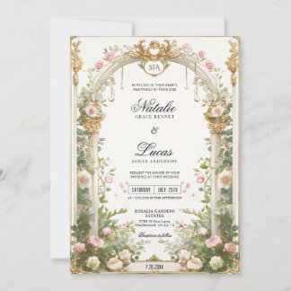 Elegante Secret Garden Arch Wedding Einladung