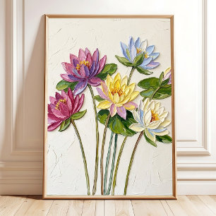 Elegante Seerosen-Kunst, Boho-Botanik-Wanddekorati Poster