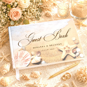 Elegante Seestern-Tropenstrand-Hochzeit Gästebuch